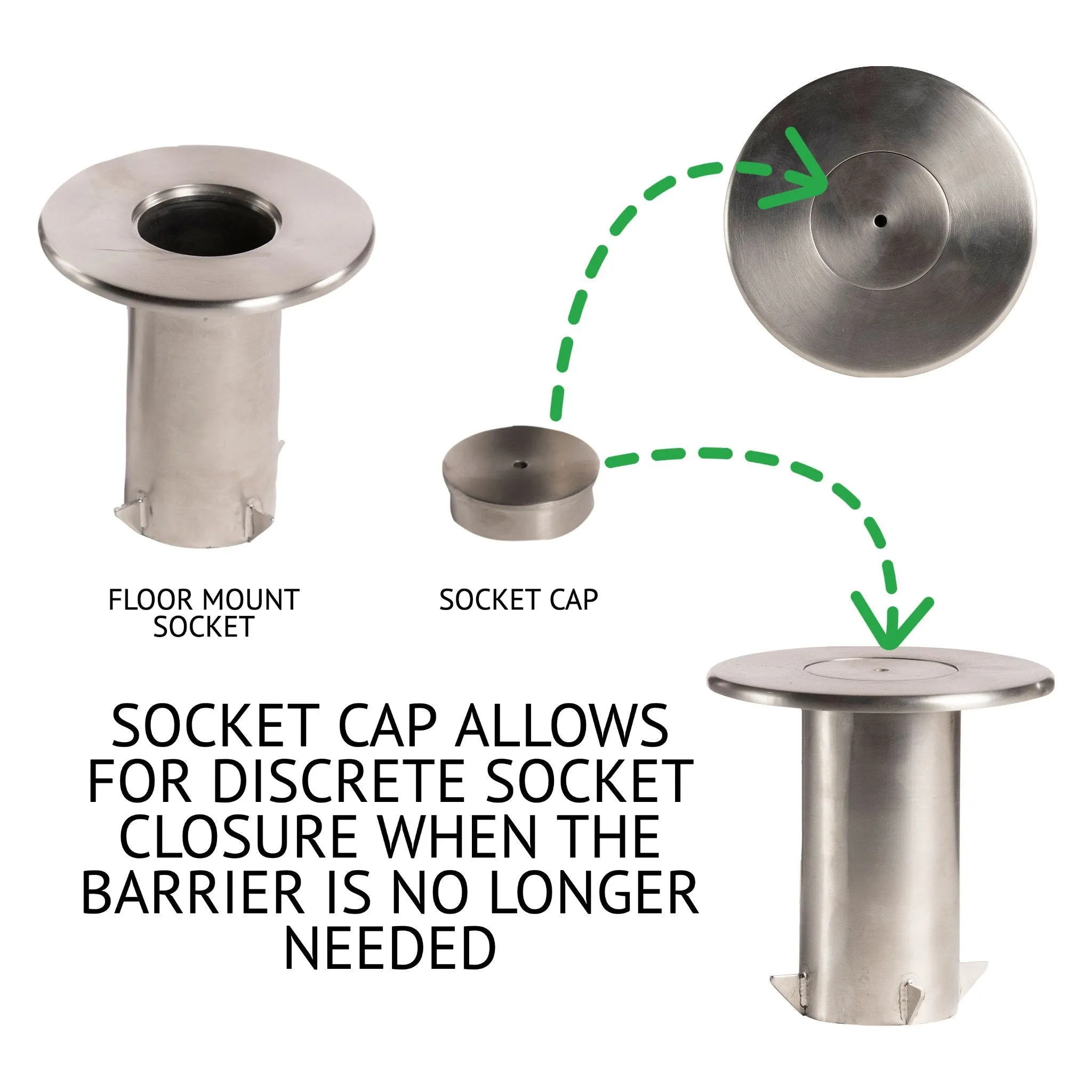 Ball Top Rope Stanchion with Removable Base - Montour Line CXlineR