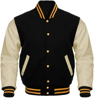 Bitling Varsity Letterman Baseball Bomber Jackets Genuine Leather Sleeves & Multi Wool Color Options