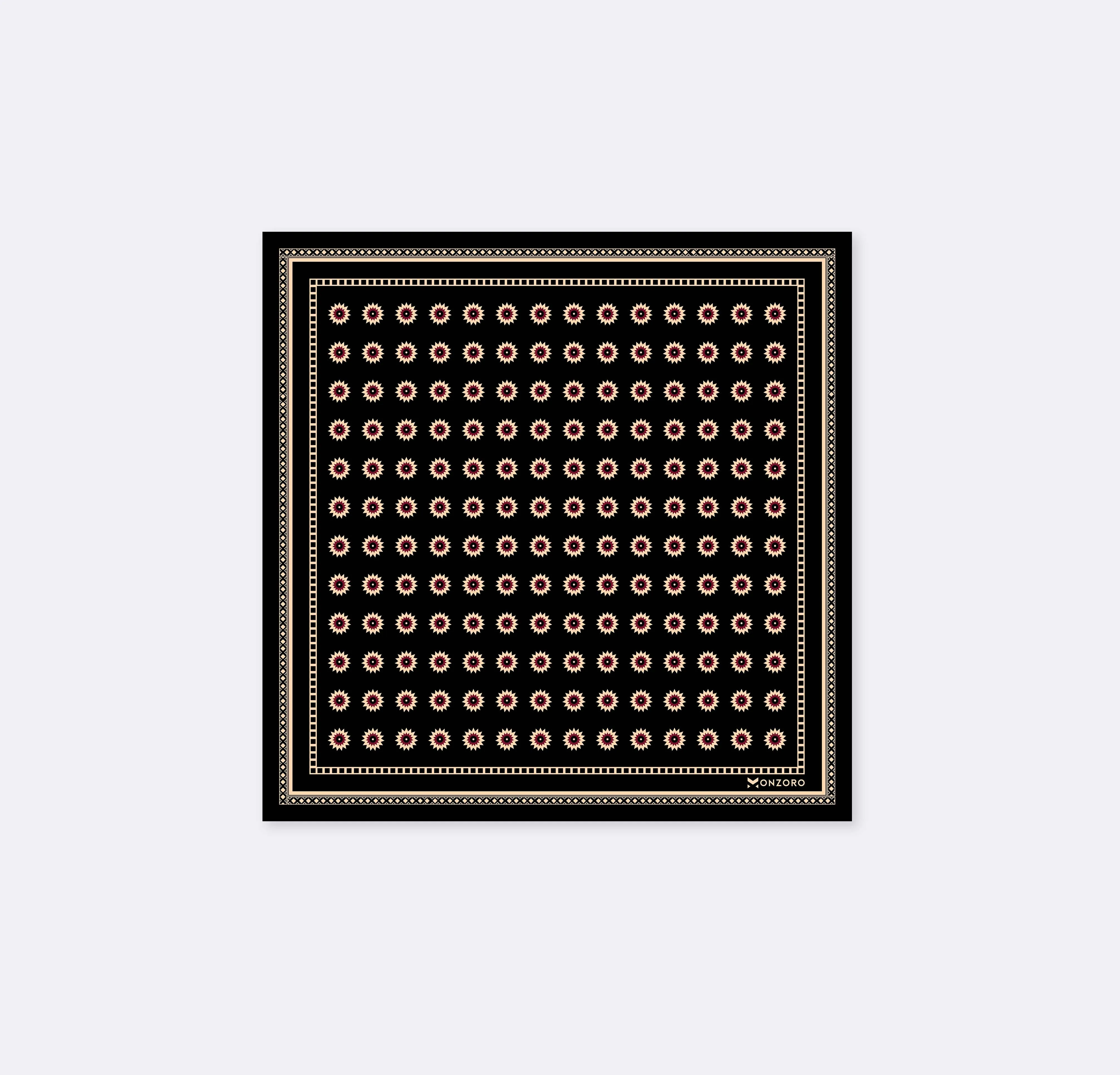 BLACK & GOLD REVERSIBLE SILK POCKET SQUARE