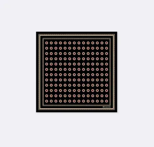 BLACK & GOLD REVERSIBLE SILK POCKET SQUARE