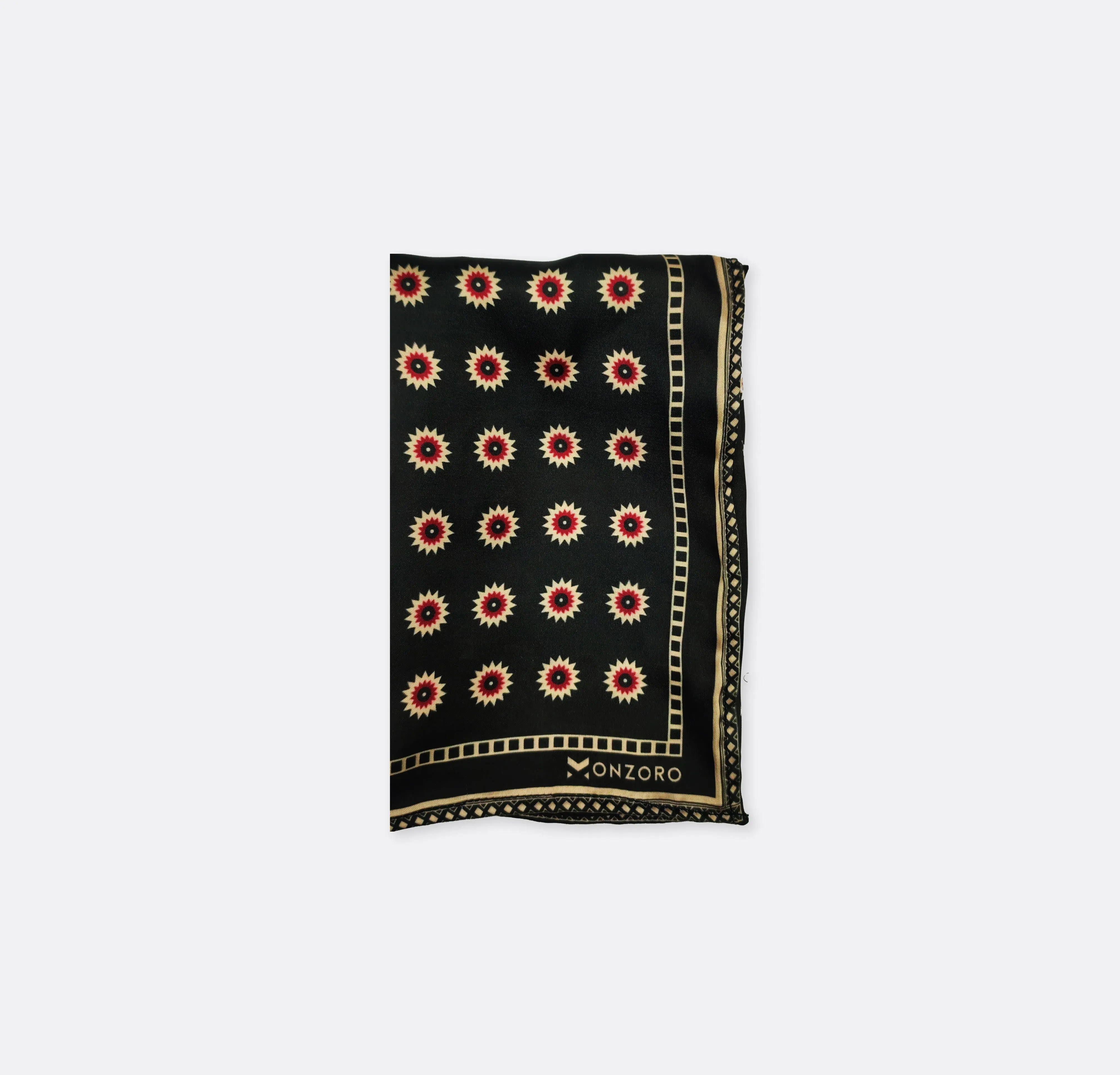BLACK & GOLD REVERSIBLE SILK POCKET SQUARE