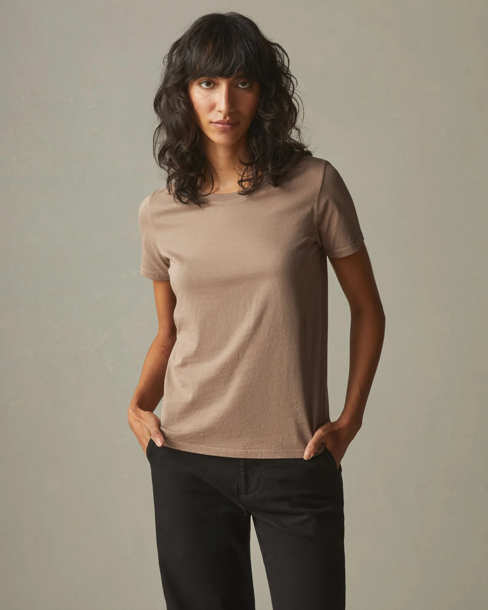Classic Cotton Crew Tee - Pine Bark