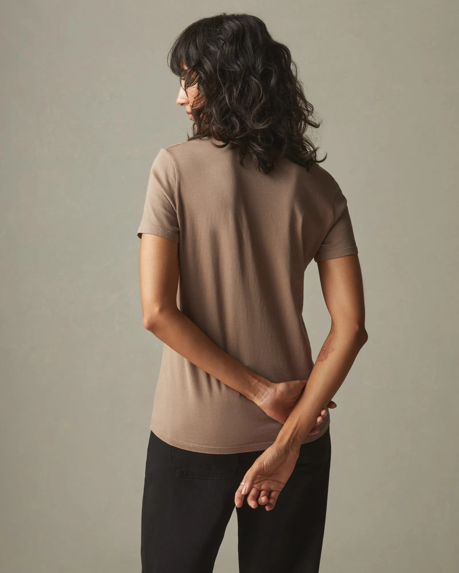 Classic Cotton Crew Tee - Pine Bark