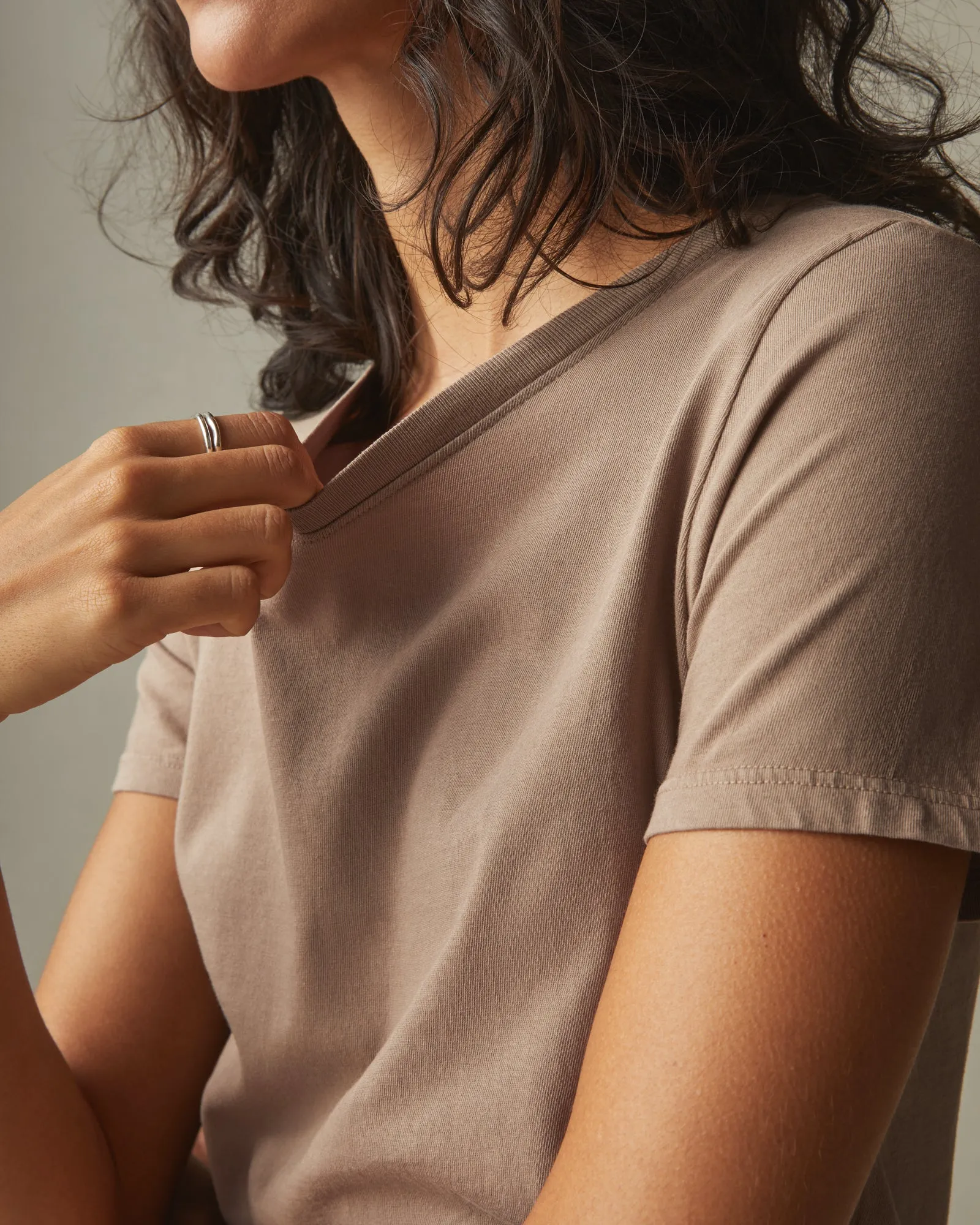 Classic Cotton Crew Tee - Pine Bark