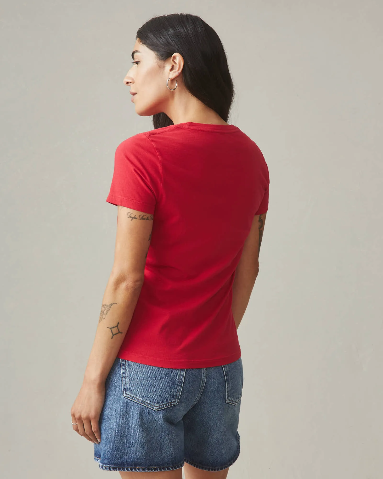 Classic Cotton Crew Tee - Tango Red