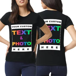Custom Women Shirt - Personalized Add Your Image Ladies T-Shirt - Customized Add Your Text Photo T-Shirts - Women Adult Logo