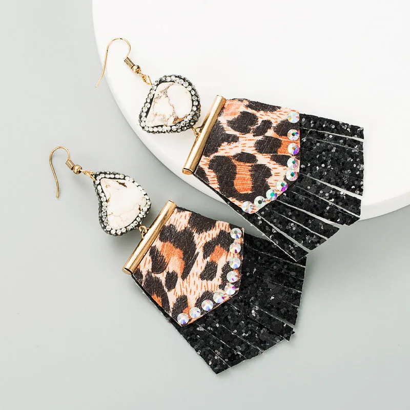 Fashion leopard-print diamond earrings（AE4056）
