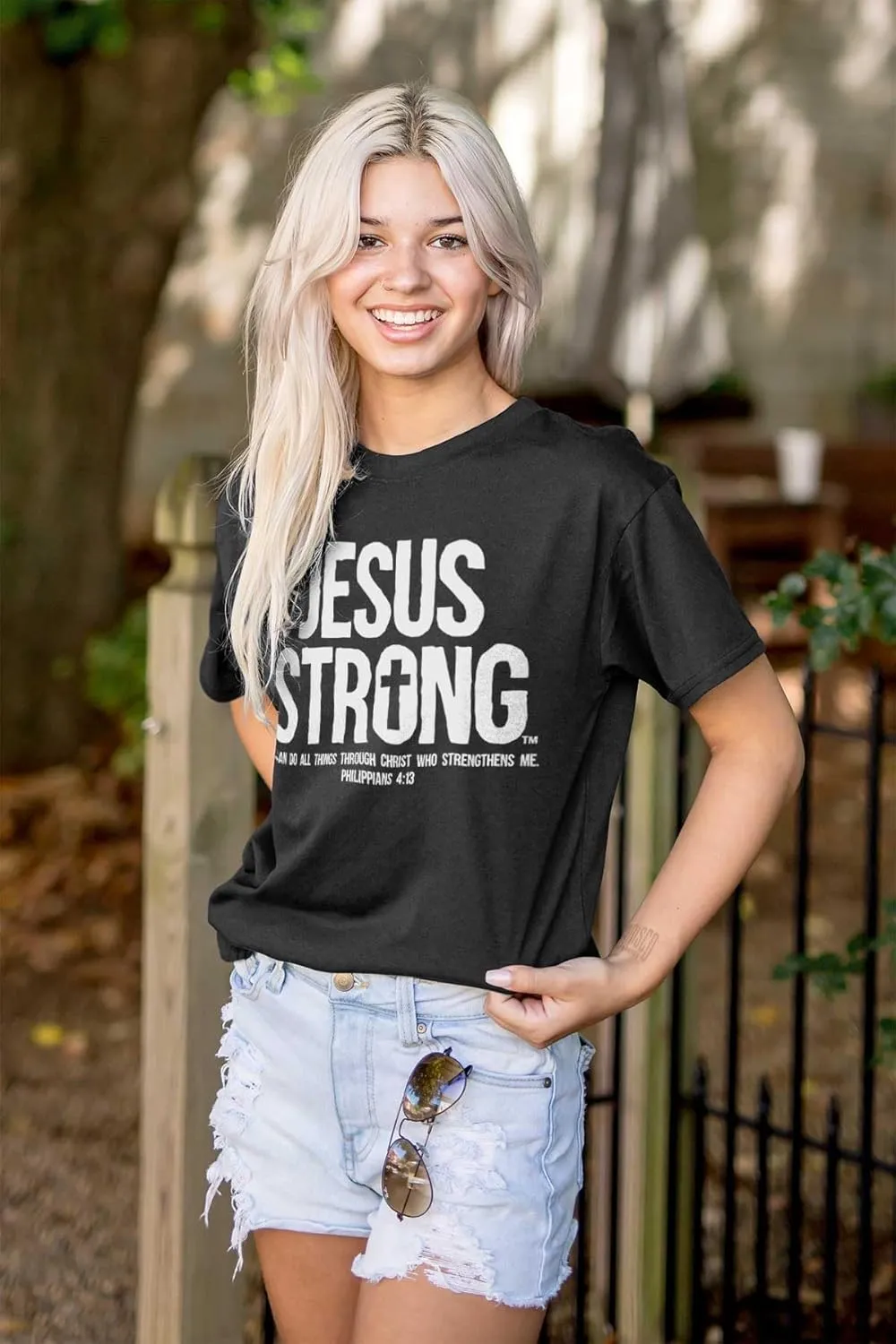 Jesus Strong Philippians 4:13 Bible Graphic T Shirt Men or Women