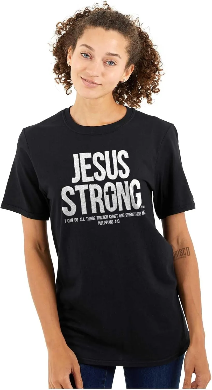 Jesus Strong Philippians 4:13 Bible Graphic T Shirt Men or Women