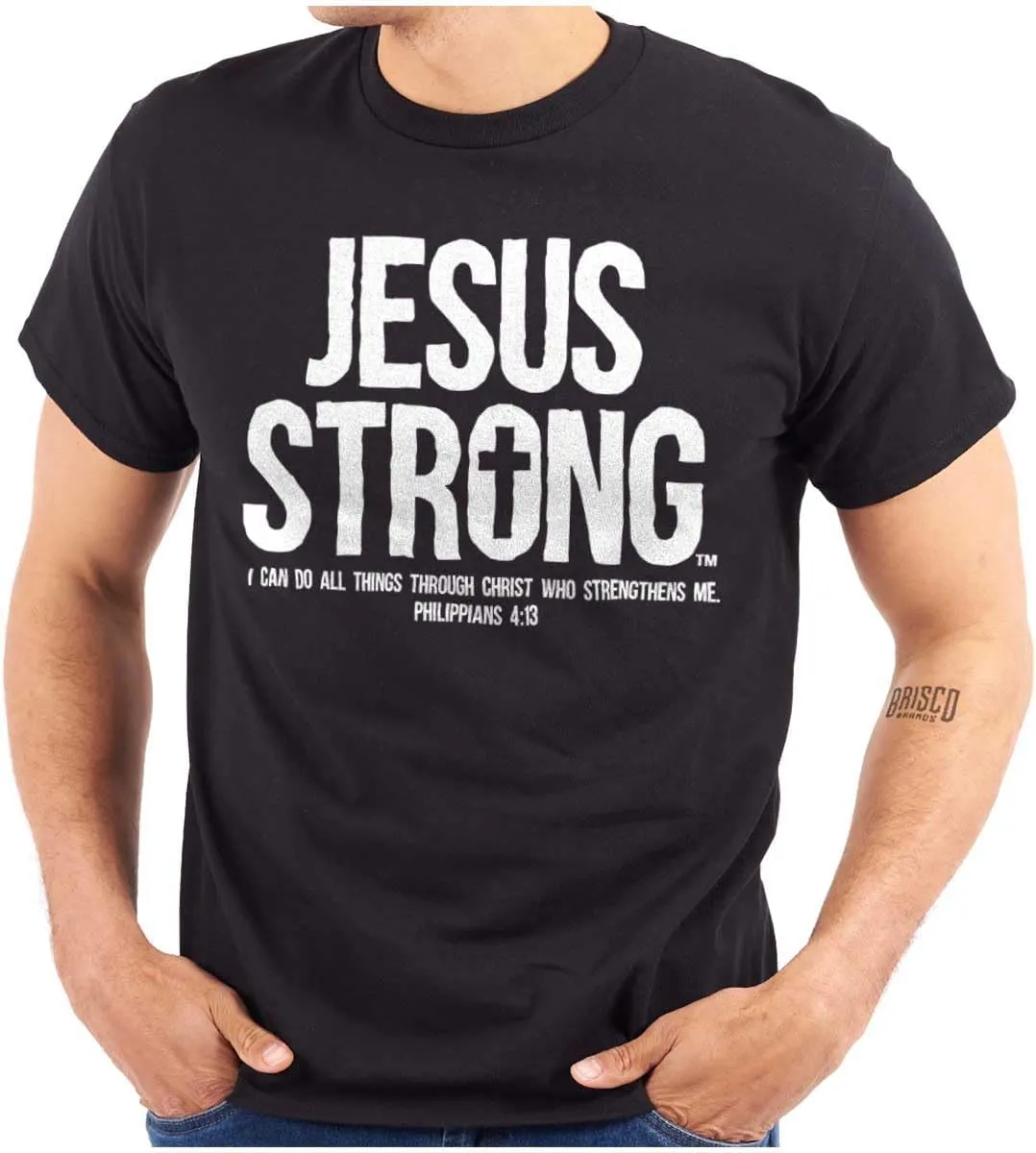 Jesus Strong Philippians 4:13 Bible Graphic T Shirt Men or Women