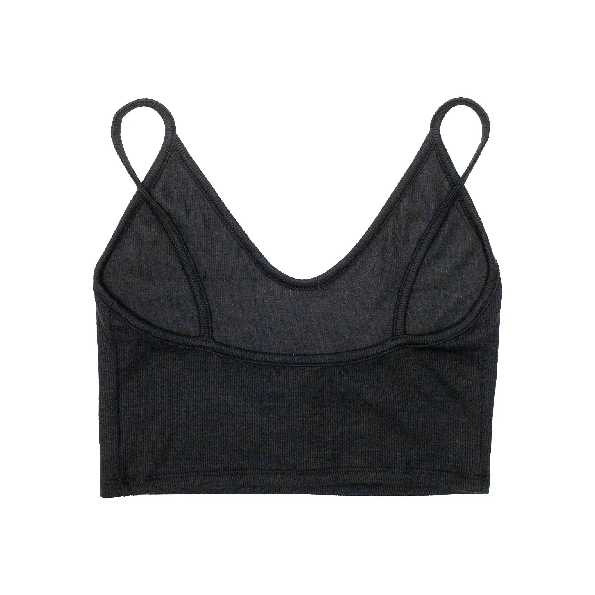 Joah Brown Strappy Crop Tank (Vintage Black FlexRib)