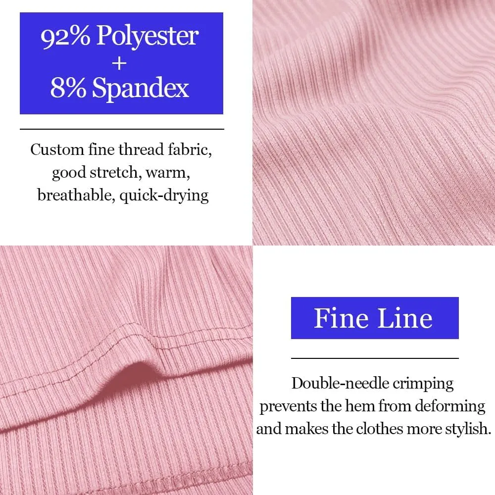 Lehmanlin Men's Muscle Polo Shirts Long&Short Sleeve Casual T- Shirts Slim Fit Stretch Ribbed Golf Tops