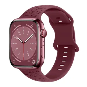 Leopard Luxe Silicone Band - The Wild Side of Apple Watch Accessories - Red Wine