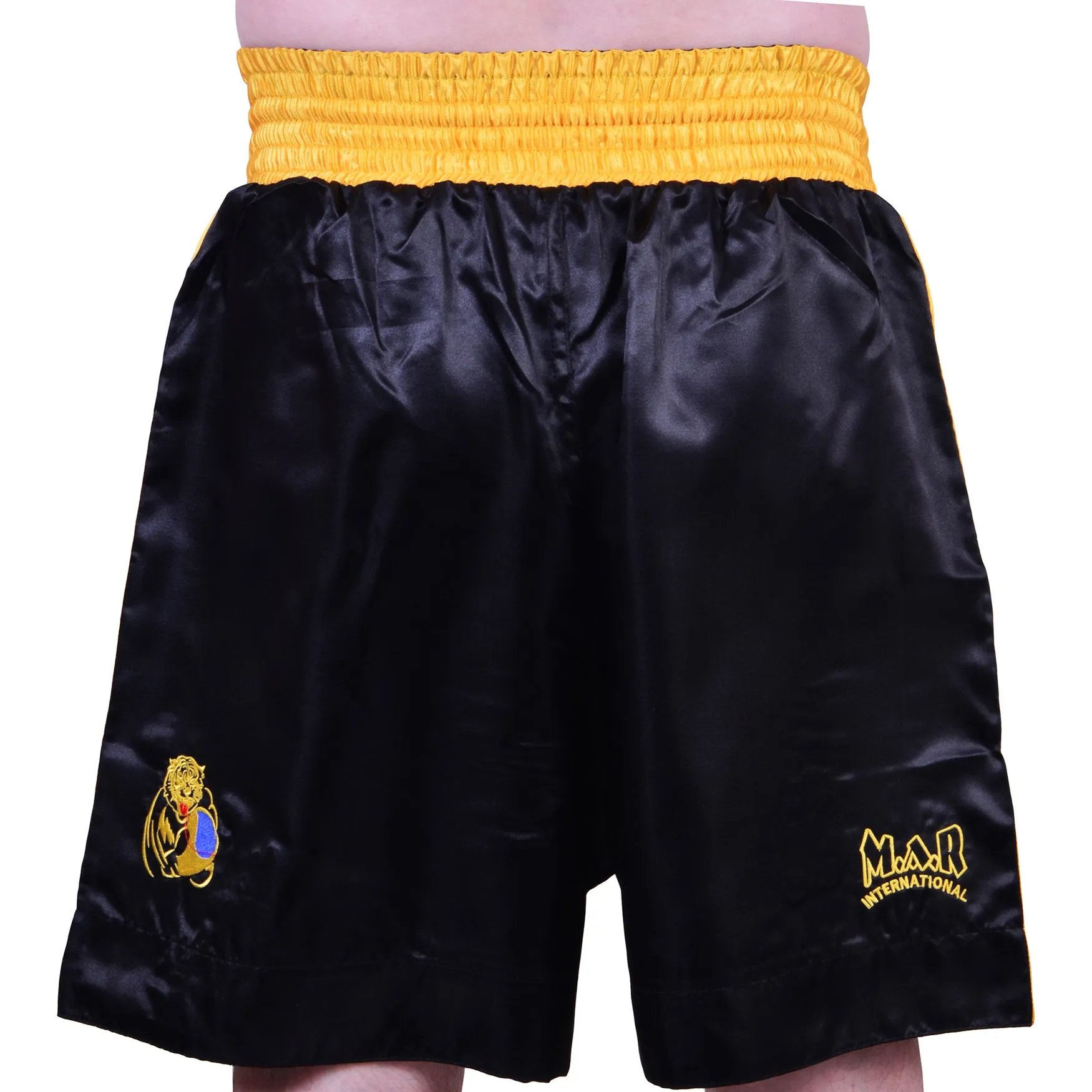 MAR-103A | Black & Yellow Boxing Shorts