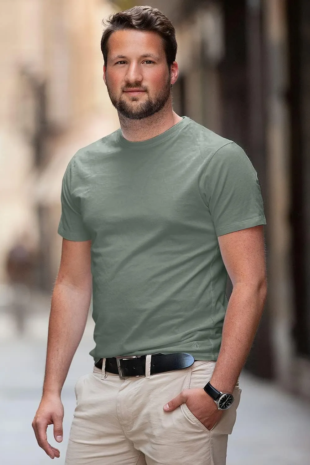Men's Organic Pima Cotton Short Sleeve Crew Neck T-Shirt