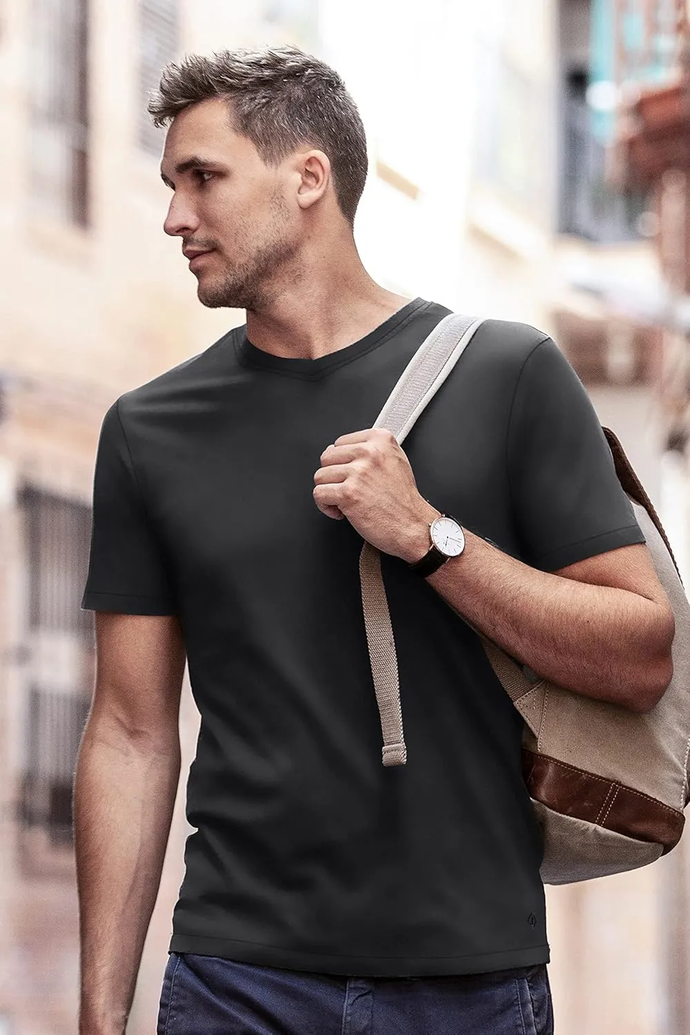 Men's Organic Pima Cotton Short Sleeve Crew Neck T-Shirt