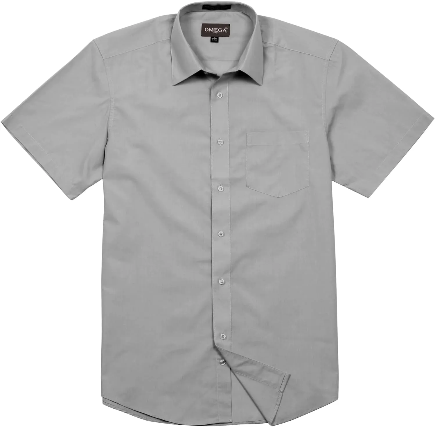 Mens Short Sleeve Solid Color Dress Shirts
