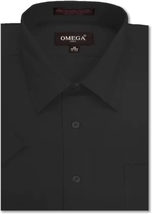 Mens Short Sleeve Solid Color Dress Shirts
