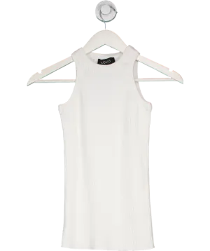 Novo White Midweight Cotton Tank Top UK S