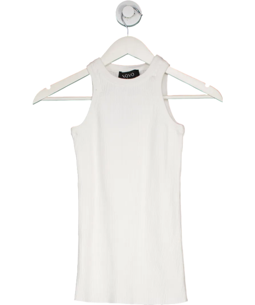 Novo White Midweight Cotton Tank Top UK S