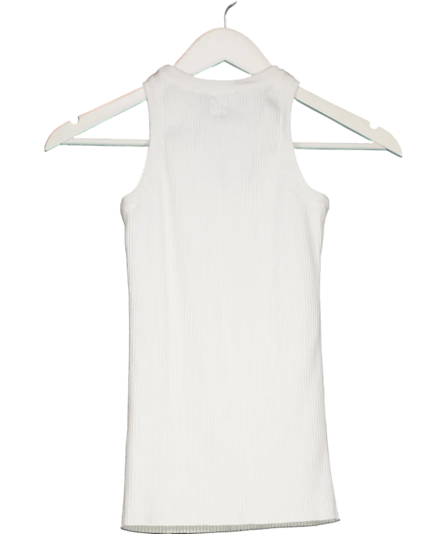 Novo White Midweight Cotton Tank Top UK S