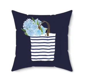 Pillow - Striped Bag with Hydrangeas