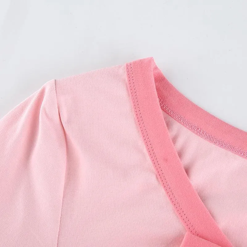 Pink Bow Crop Top