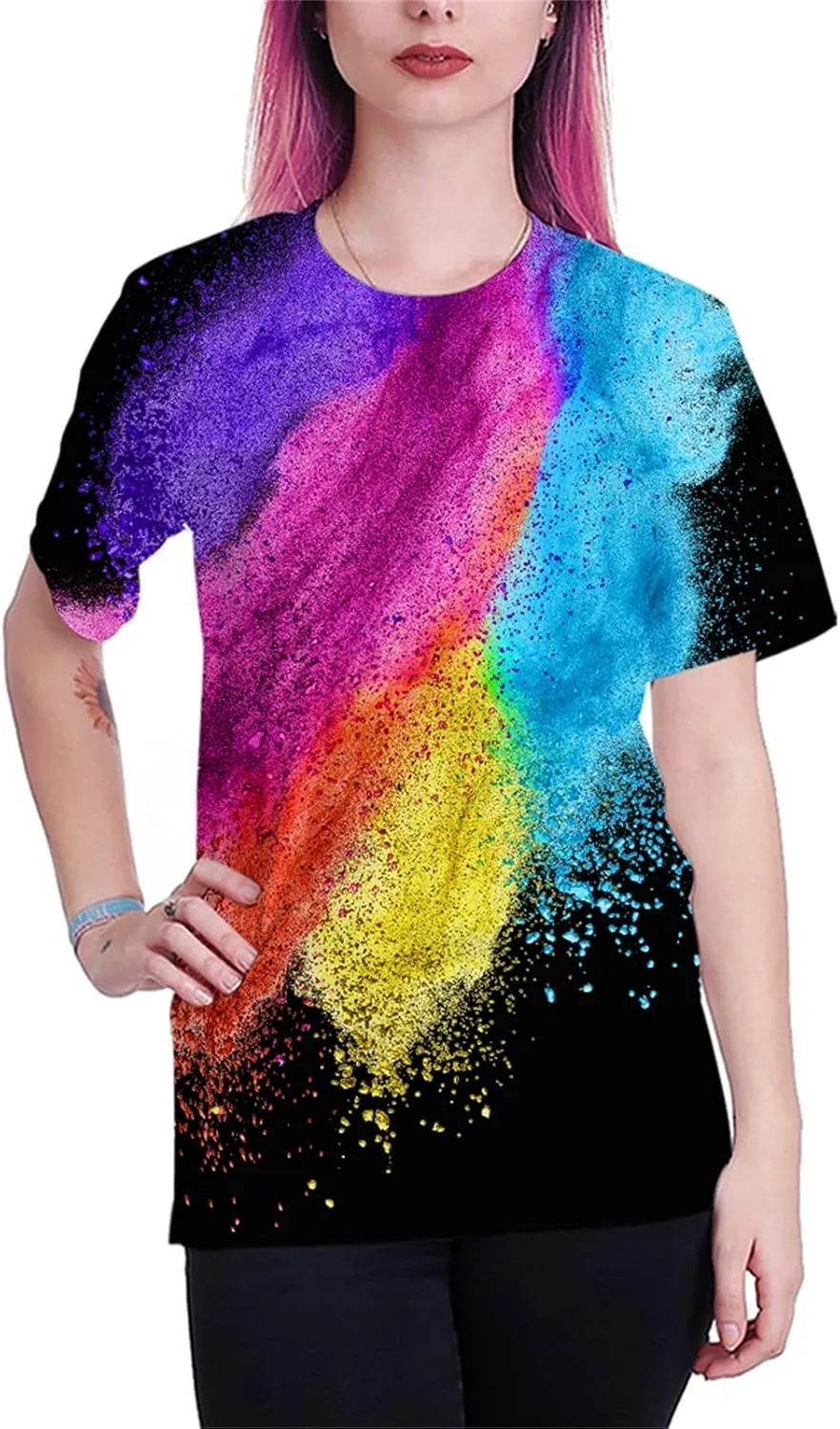 Unisex 3D Graphic Print Shirts for Mens Women Casual Short Sleeve Tee Shirts Top