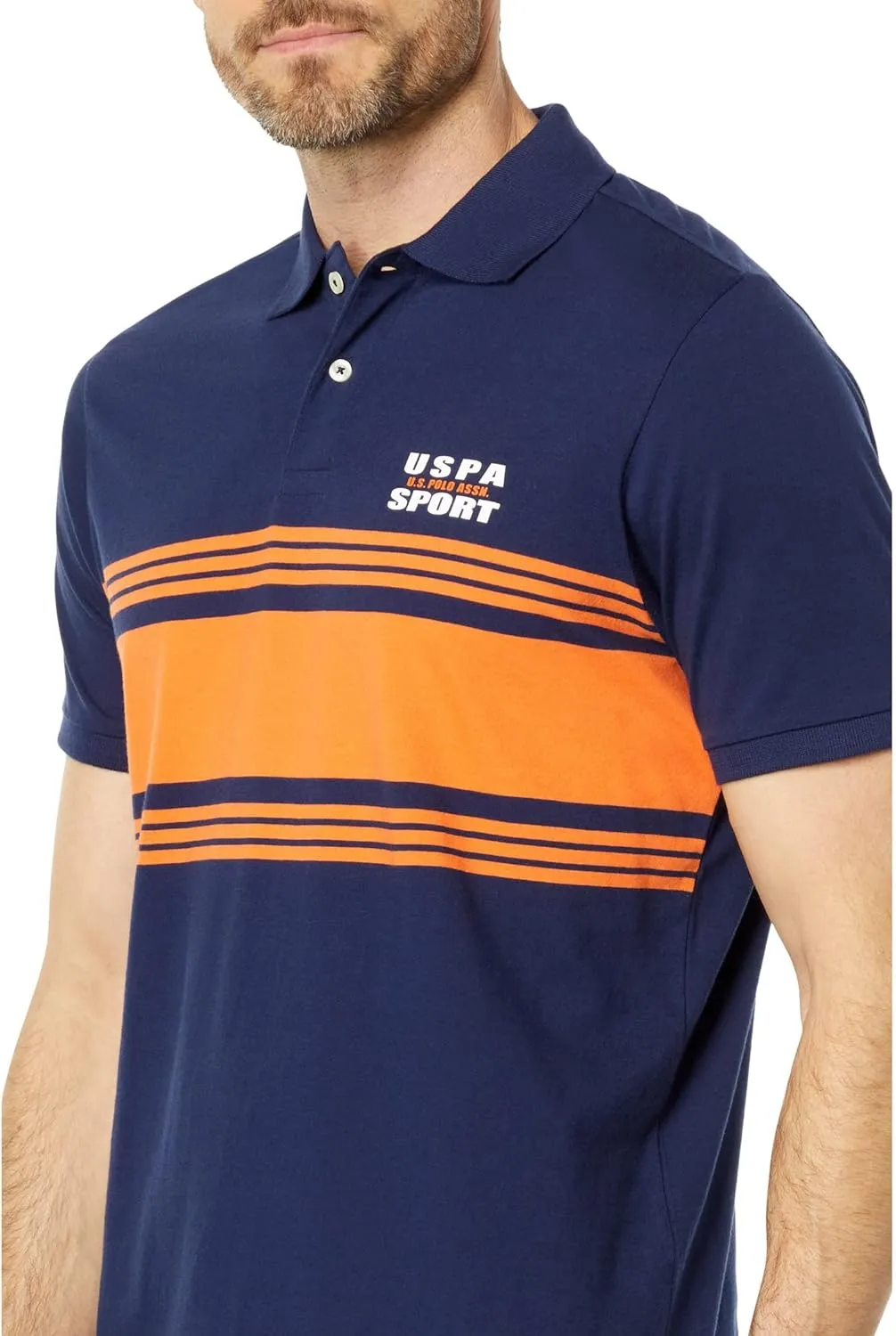 U.S. POLO ASSN. Engineered Stripe Short Sleeve Knit Polo