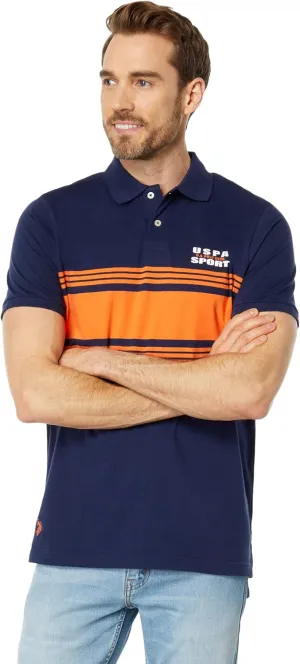 U.S. POLO ASSN. Engineered Stripe Short Sleeve Knit Polo